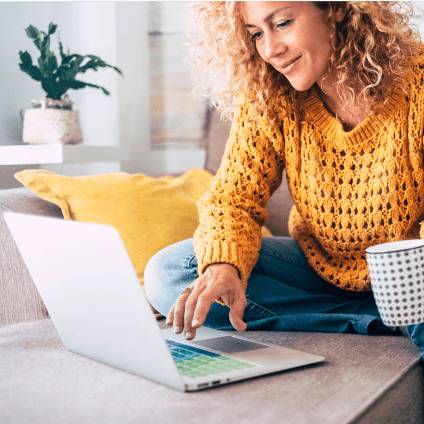 Woman using laptop