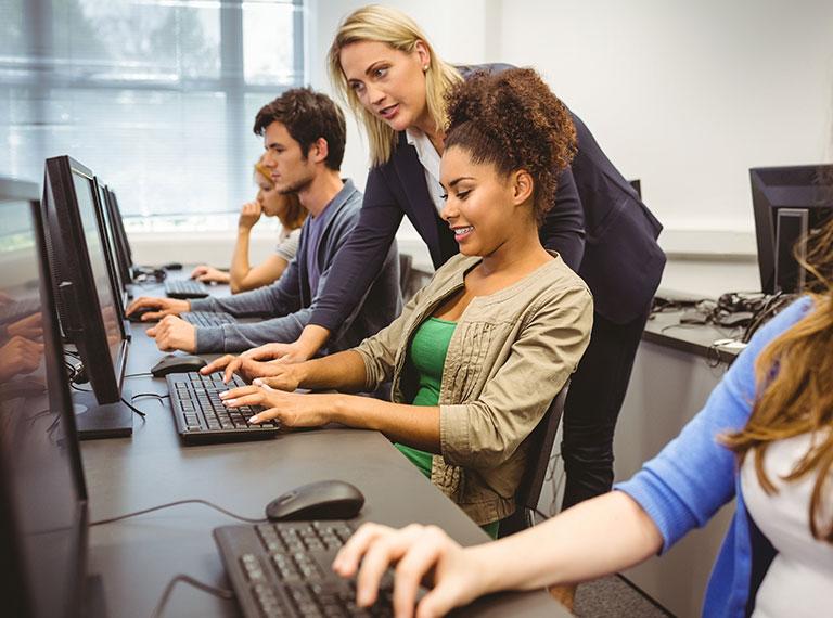 Students at computer small